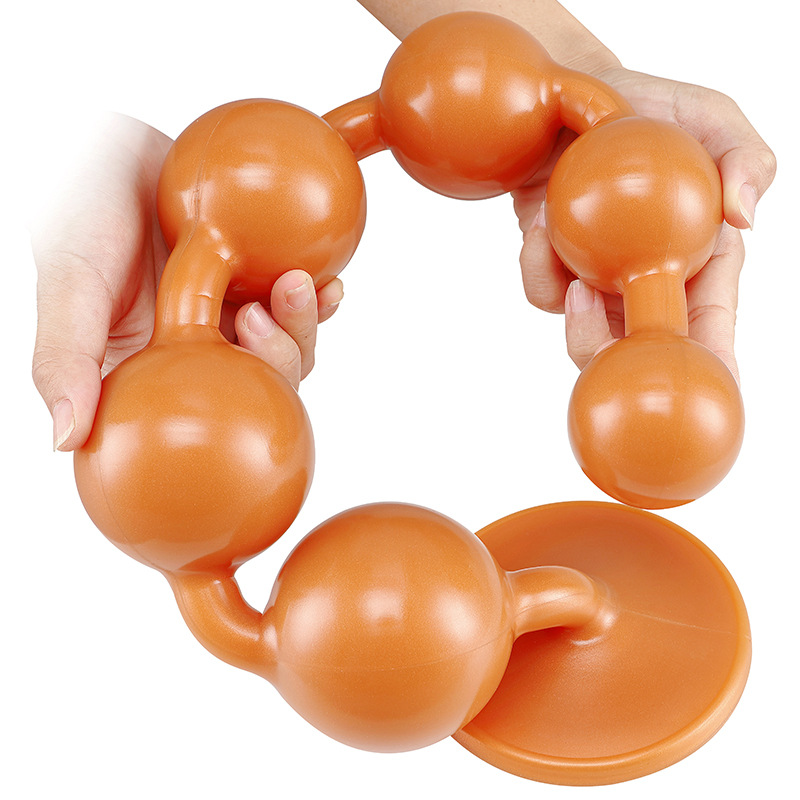 (image for) Overlength Liquid Silicone Round Beads Anal Plug