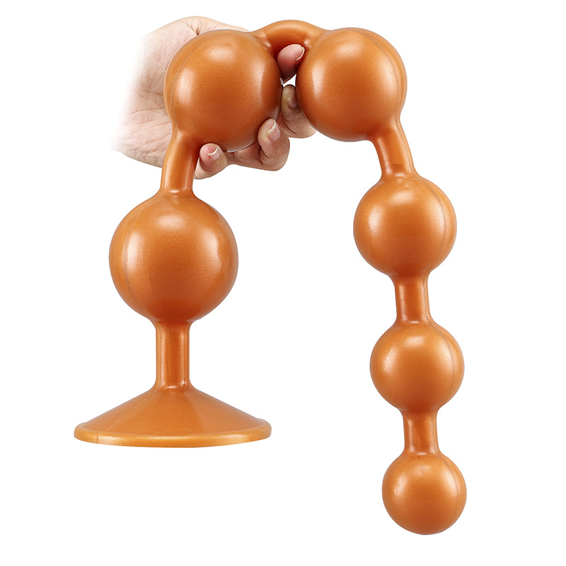 (image for) Overlength Liquid Silicone Round Beads Anal Plug