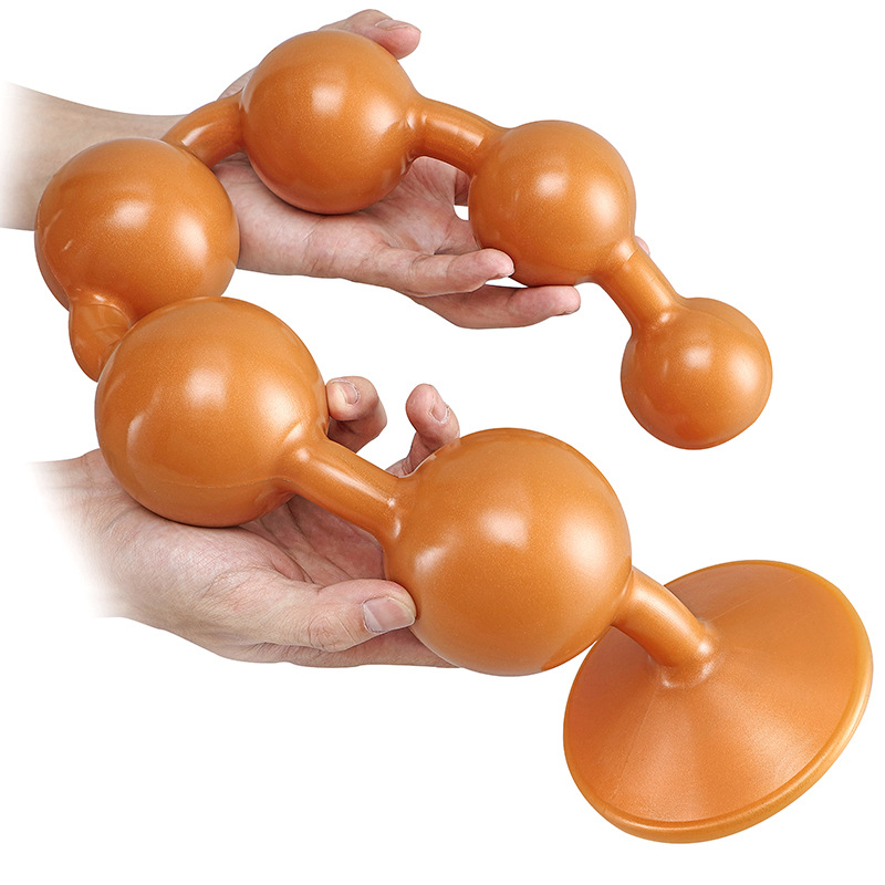 (image for) Overlength Liquid Silicone Round Beads Anal Plug