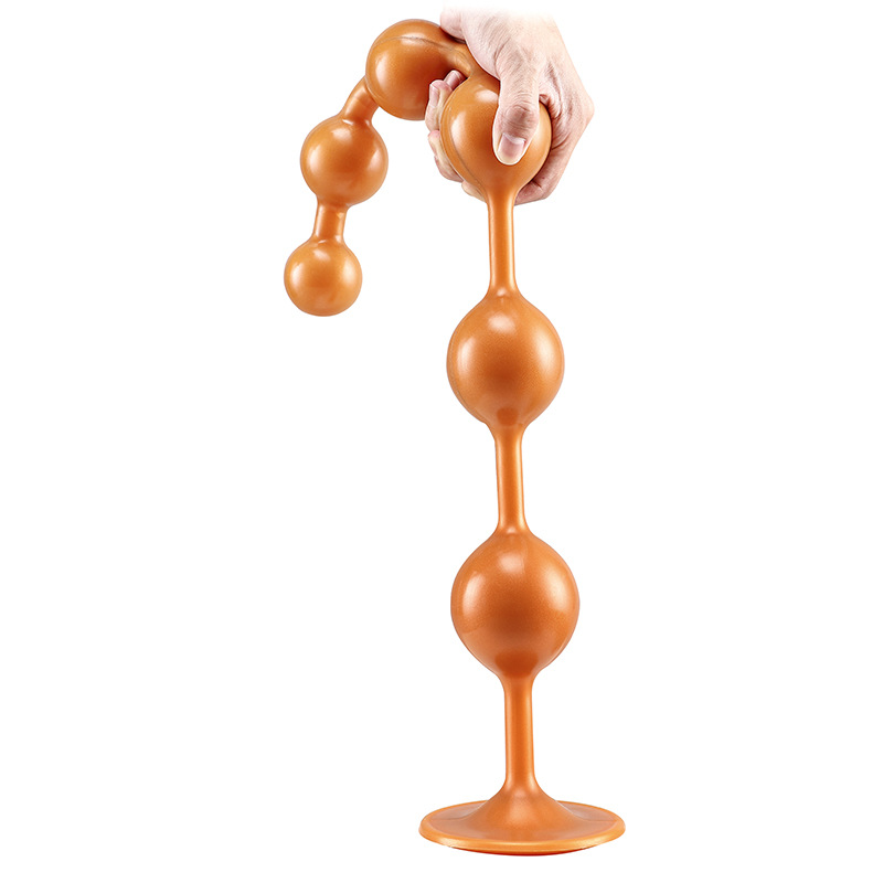 (image for) Overlength Liquid Silicone Round Beads Anal Plug