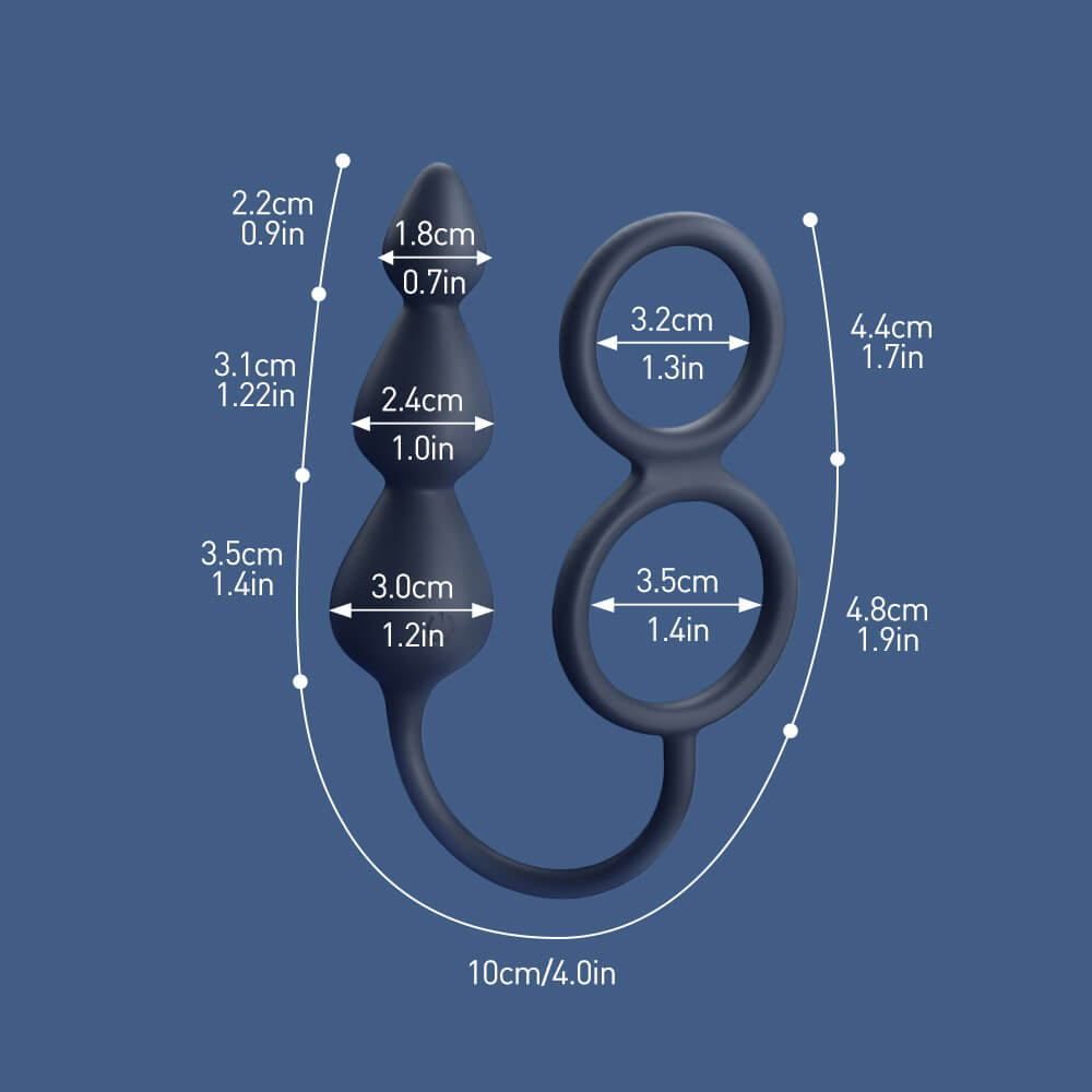 (image for) Double Cock Ring Anal Beads