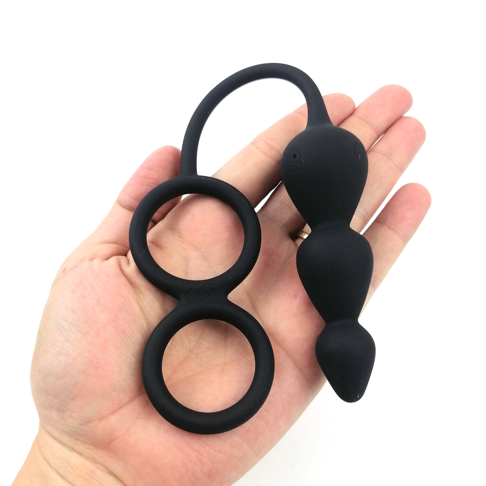 (image for) Double Cock Ring Anal Beads