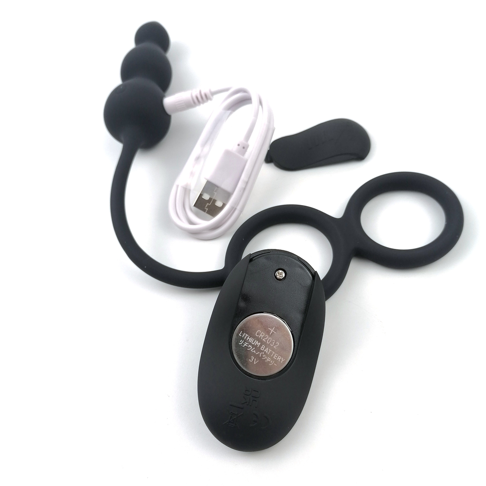 (image for) Double Cock Ring Anal Beads