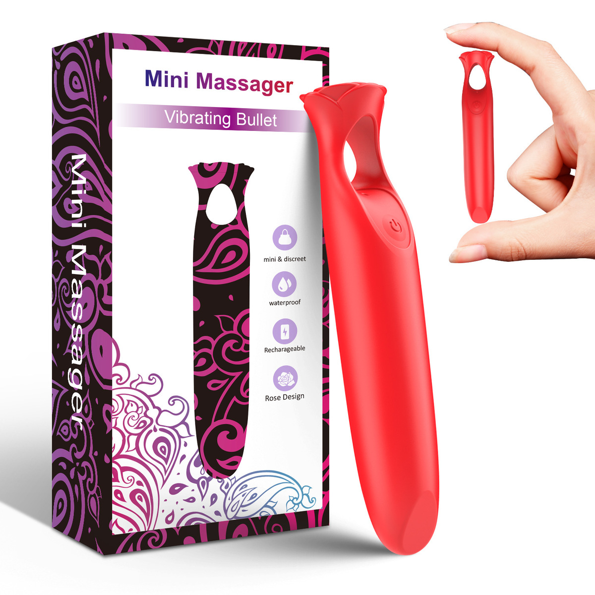 (image for) Rose Mini Vibrator Bullet with Lipstick Shape