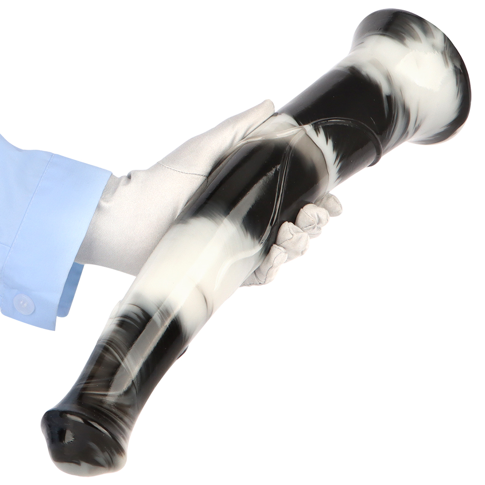 (image for) Black and White Silicone Horse Dildo 01