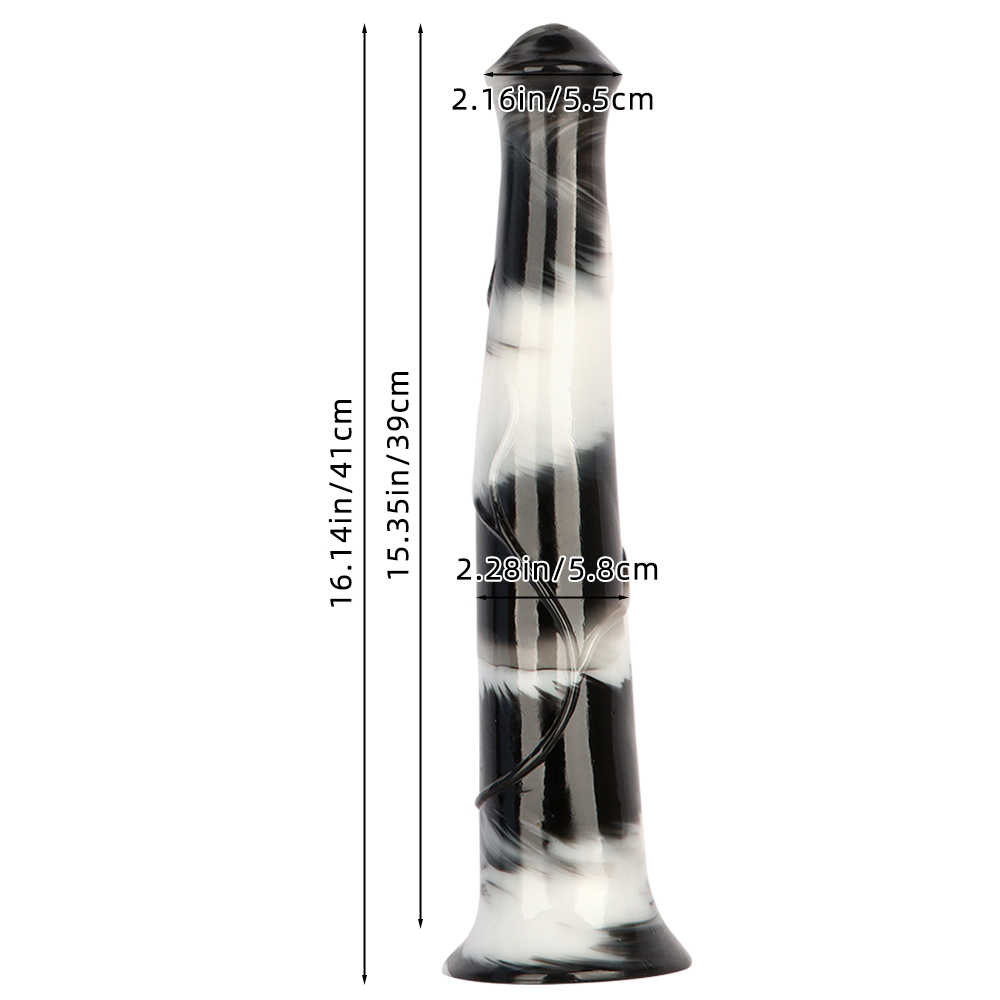(image for) Black and White Silicone Horse Dildo 01
