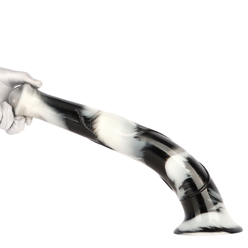 (image for) Black and White Silicone Horse Dildo 01