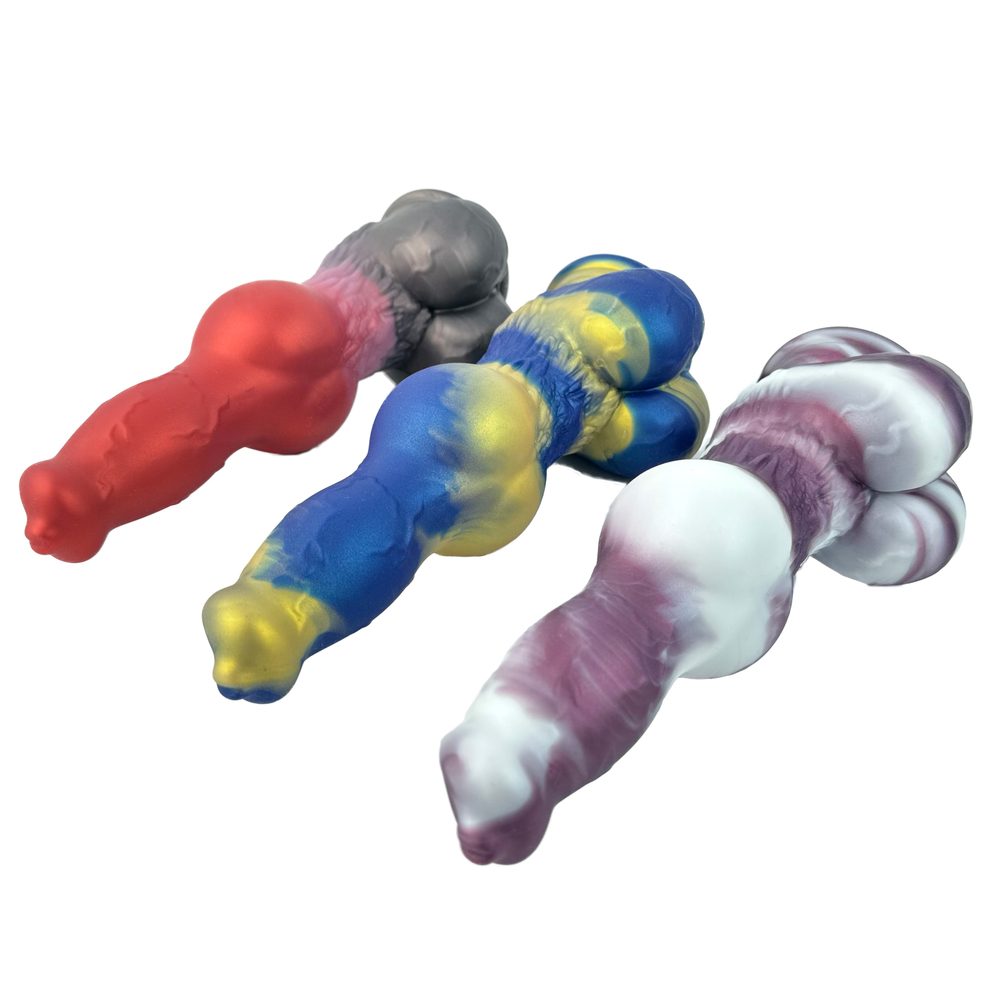 (image for) Dog Realistic Multicolor Dildo with Knot
