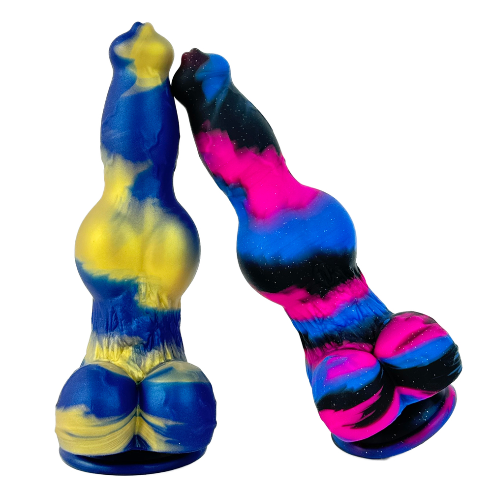 (image for) Dog Realistic Multicolor Dildo with Knot