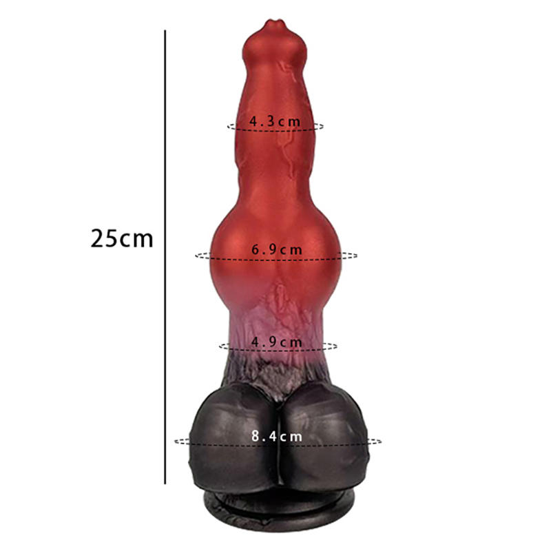 (image for) Dog Realistic Multicolor Dildo with Knot