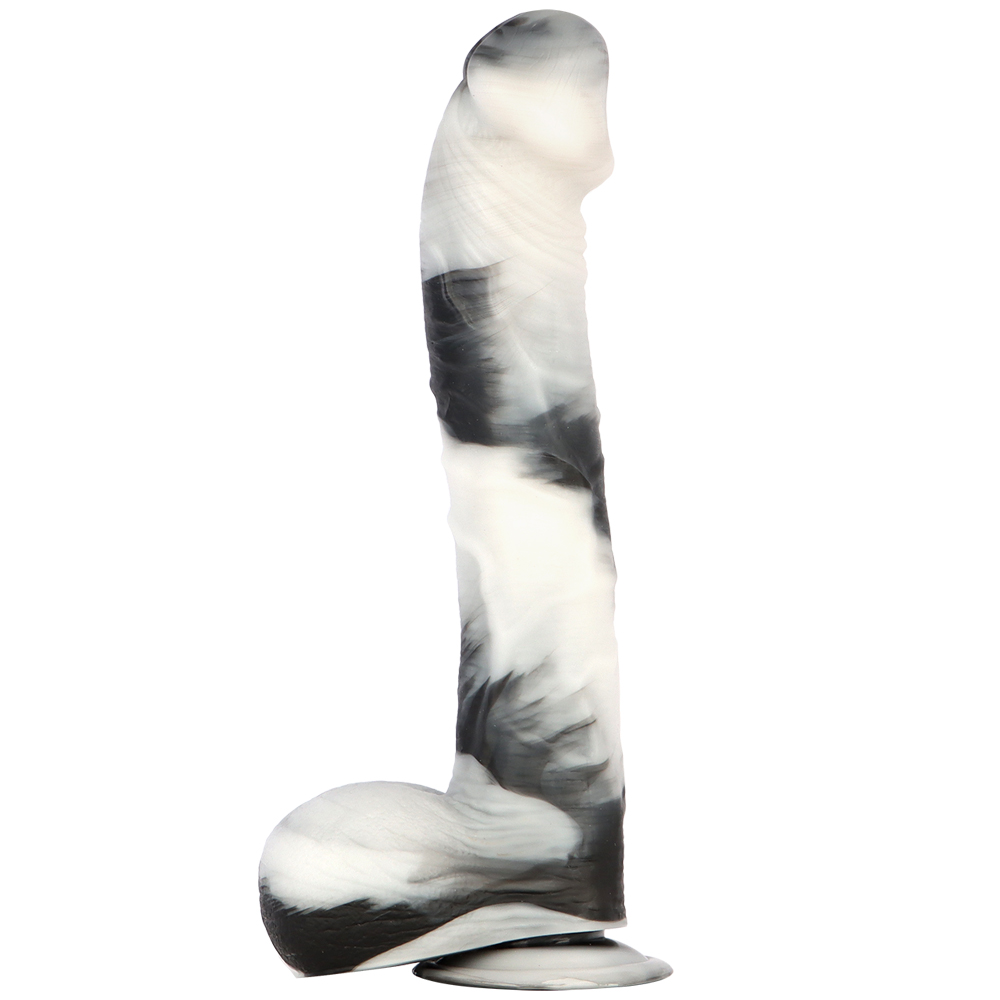 (image for) Black and White PVC Realistic Dildo 02