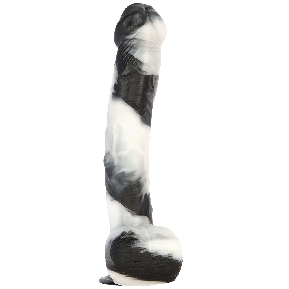 (image for) Black and White PVC Realistic Dildo 02