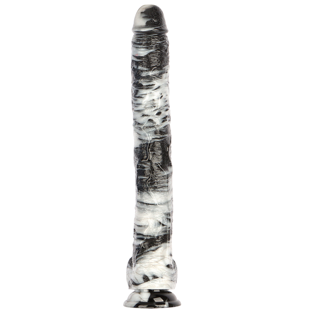 (image for) Black and White PVC Realistic Dildo 03