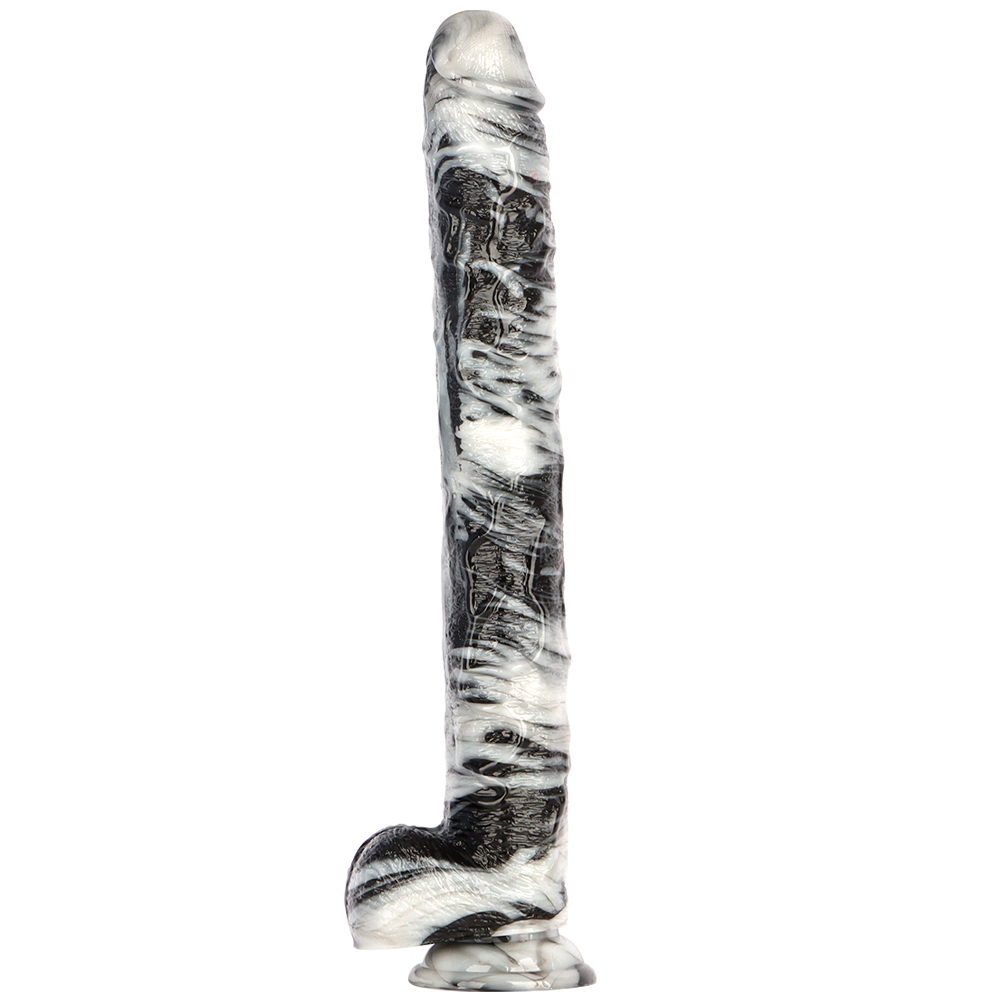 (image for) Black and White PVC Realistic Dildo 03