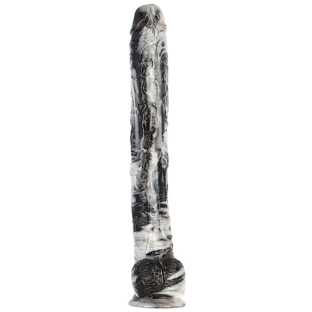(image for) Black and White PVC Realistic Dildo 03
