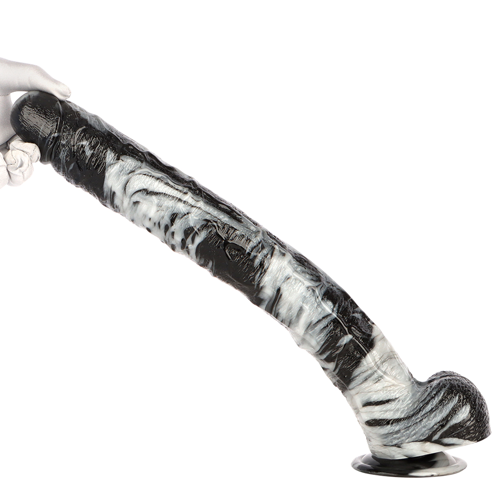 (image for) Black and White PVC Realistic Dildo 03