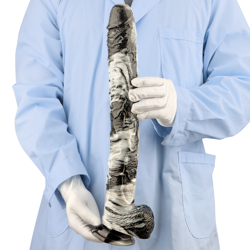 (image for) Black and White PVC Realistic Dildo 03