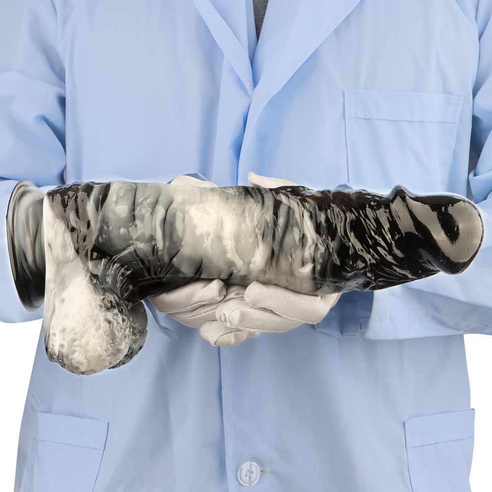 (image for) Black and White PVC Realistic Dildo 04