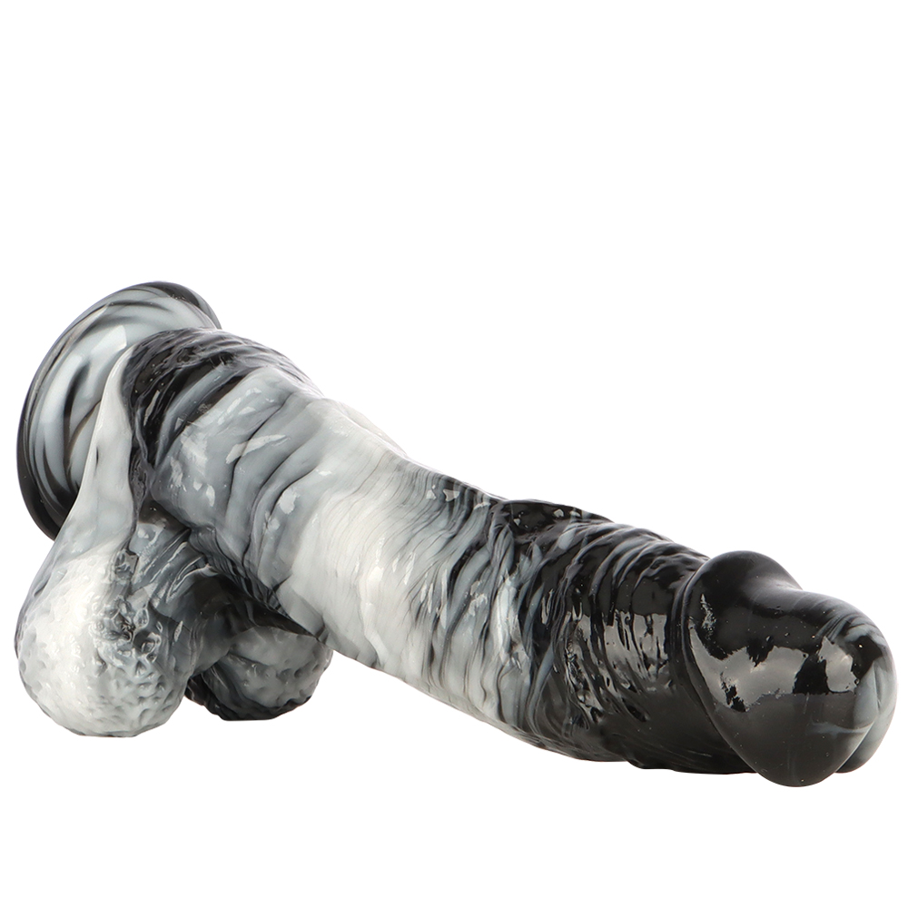 (image for) Black and White PVC Realistic Dildo 04