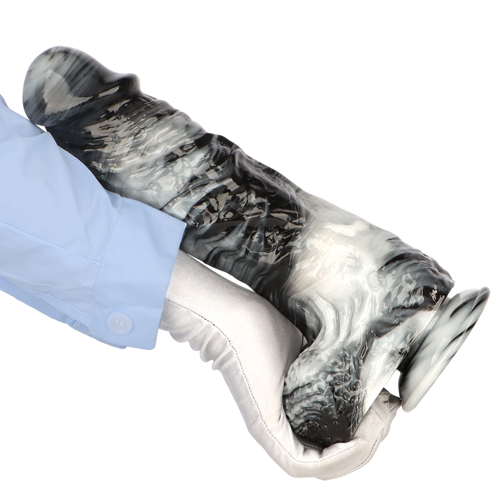 (image for) Black and White PVC Realistic Dildo 04