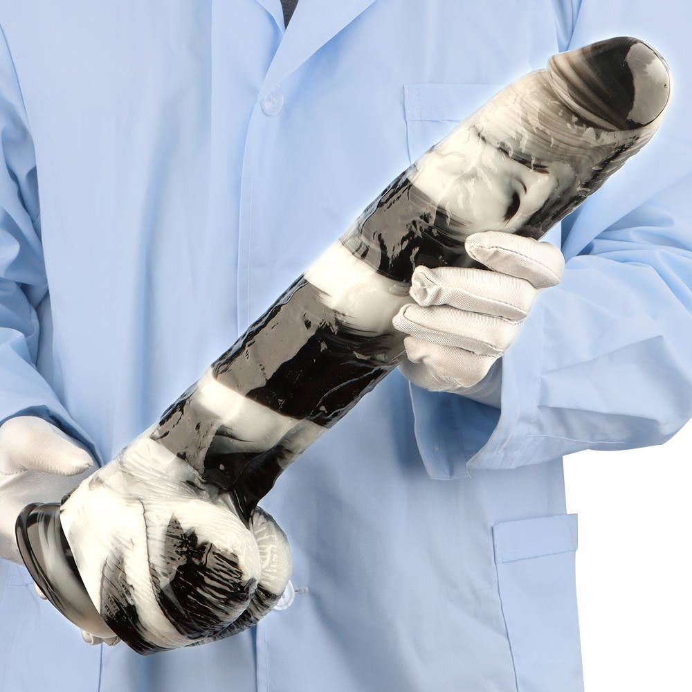(image for) Black and White PVC Realistic Dildo 05