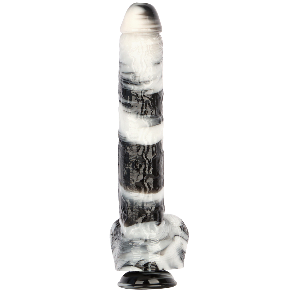 (image for) Black and White PVC Realistic Dildo 05