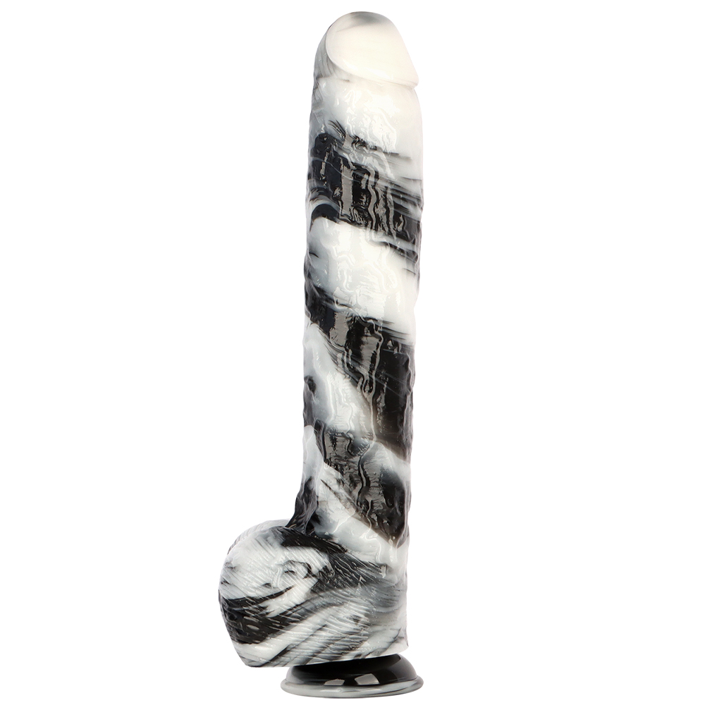 (image for) Black and White PVC Realistic Dildo 05