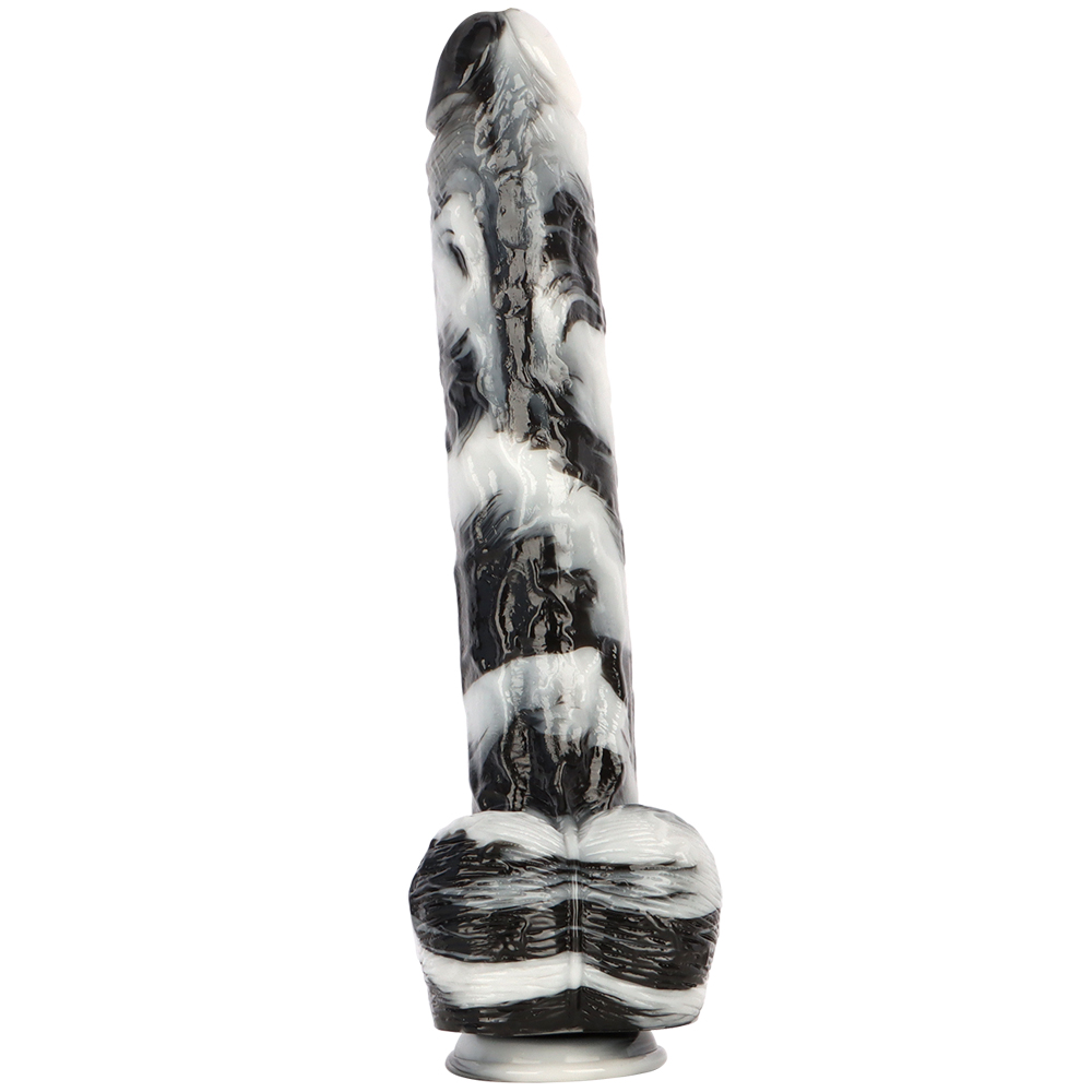 (image for) Black and White PVC Realistic Dildo 05