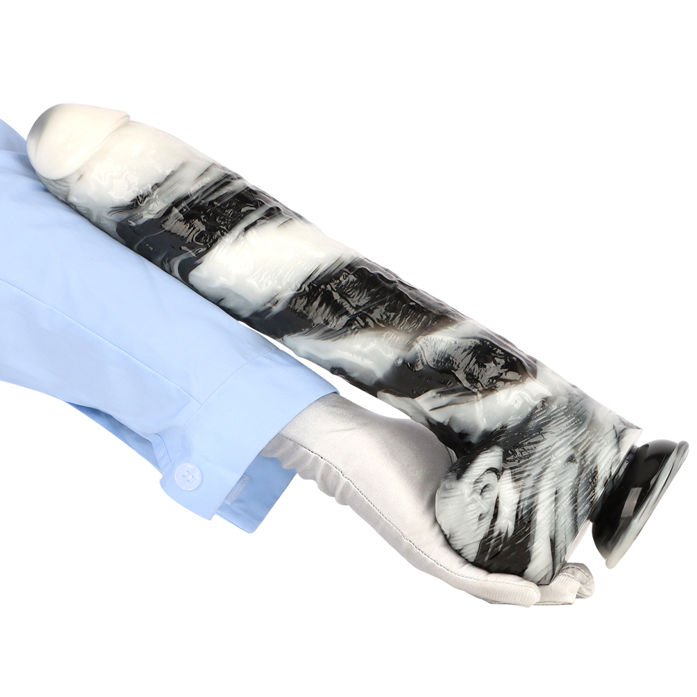 (image for) Black and White PVC Realistic Dildo 05