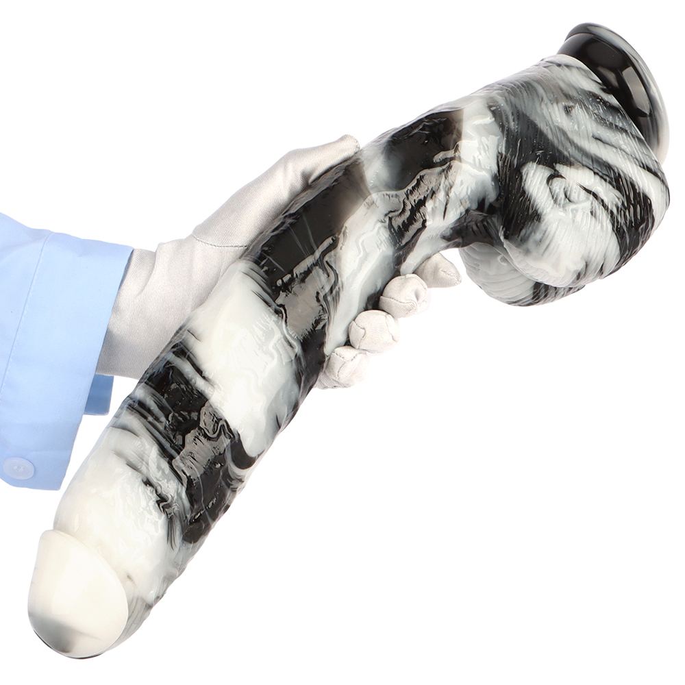 (image for) Black and White PVC Realistic Dildo 05