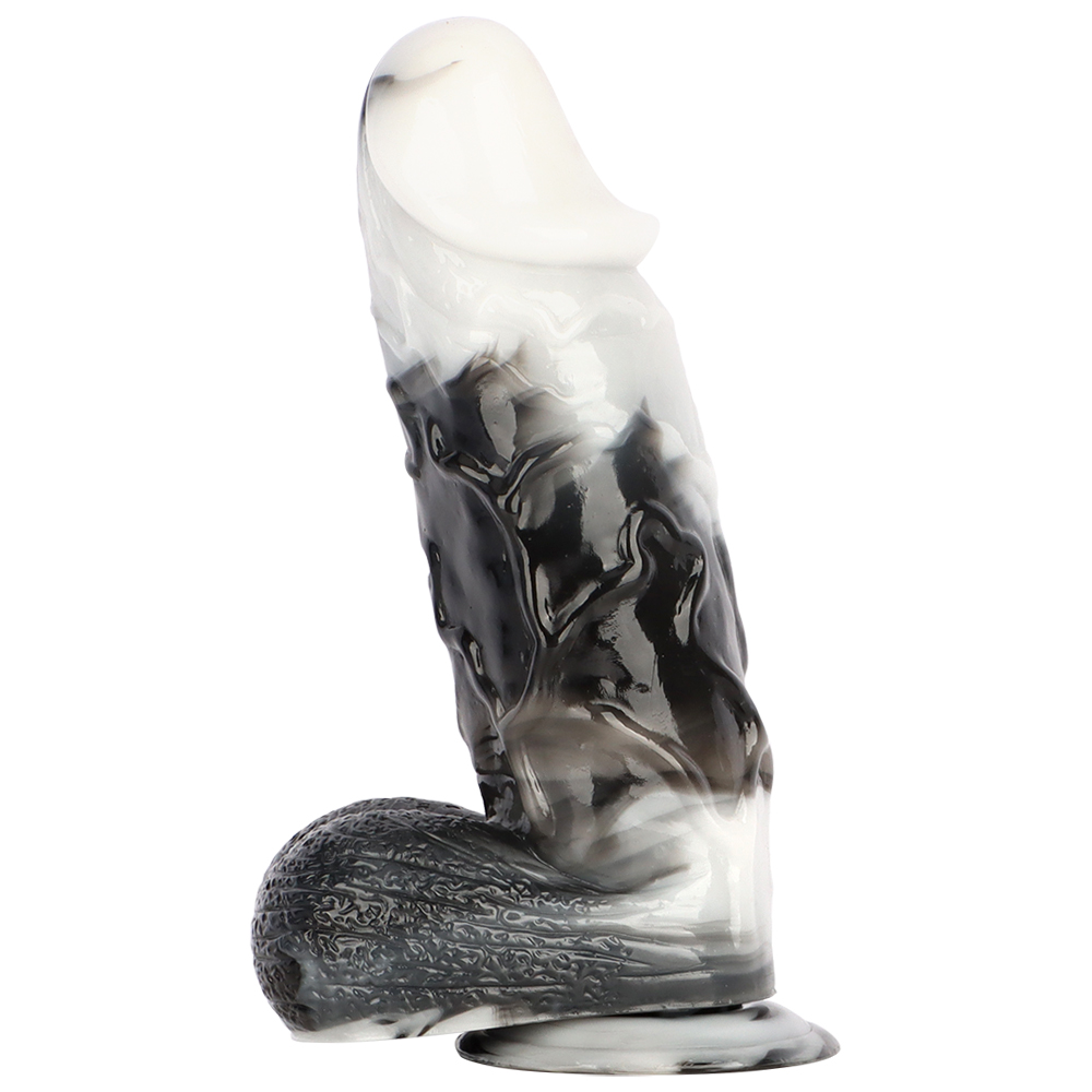 (image for) Black and White PVC Realistic Dildo 06