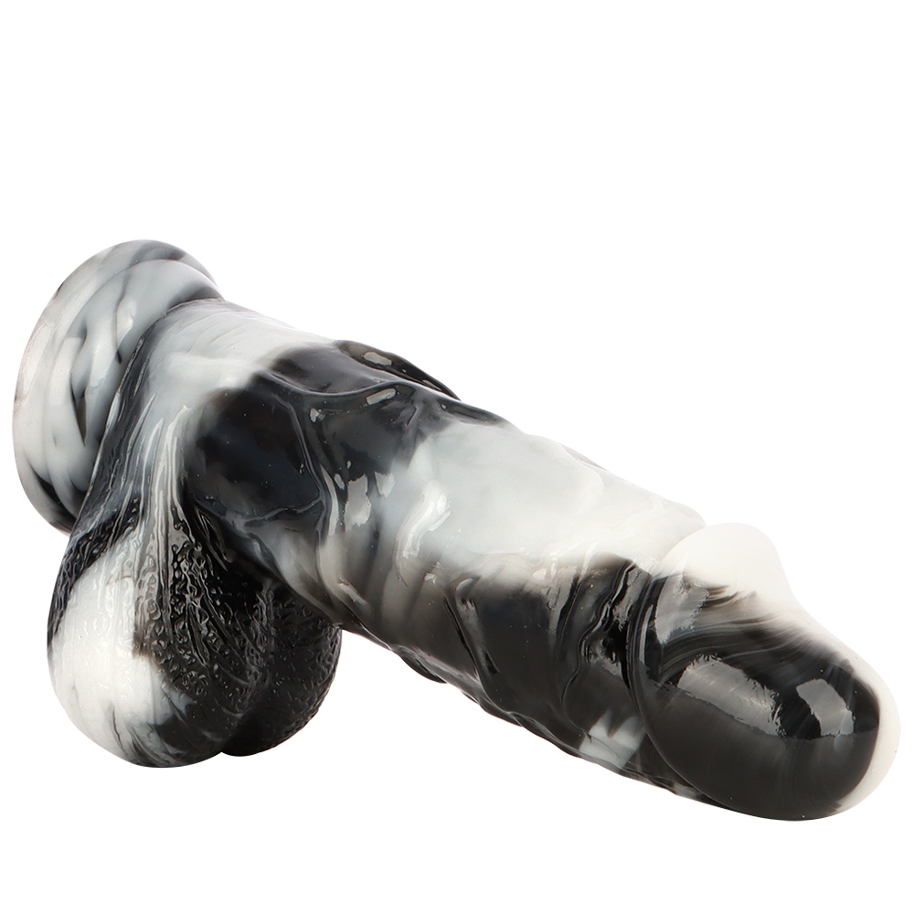(image for) Black and White PVC Realistic Dildo 06