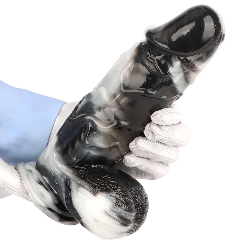 (image for) Black and White PVC Realistic Dildo 06