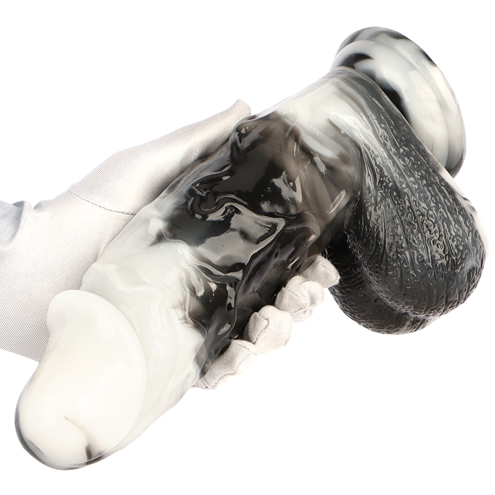 (image for) Black and White PVC Realistic Dildo 06