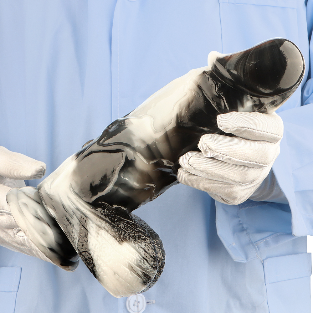 (image for) Black and White PVC Realistic Dildo 06