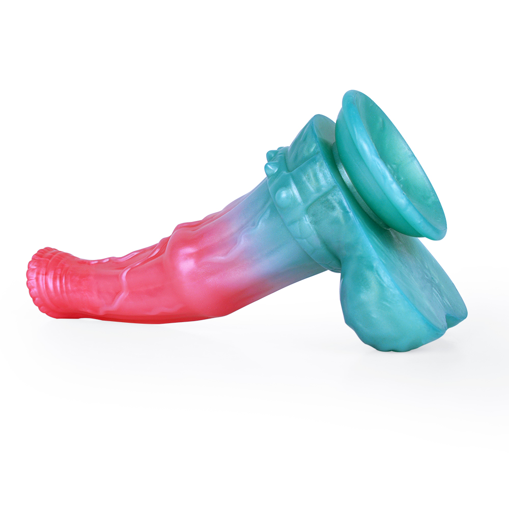 (image for) Alien Beast Cyan Rainbow 9.3" Dildo - B