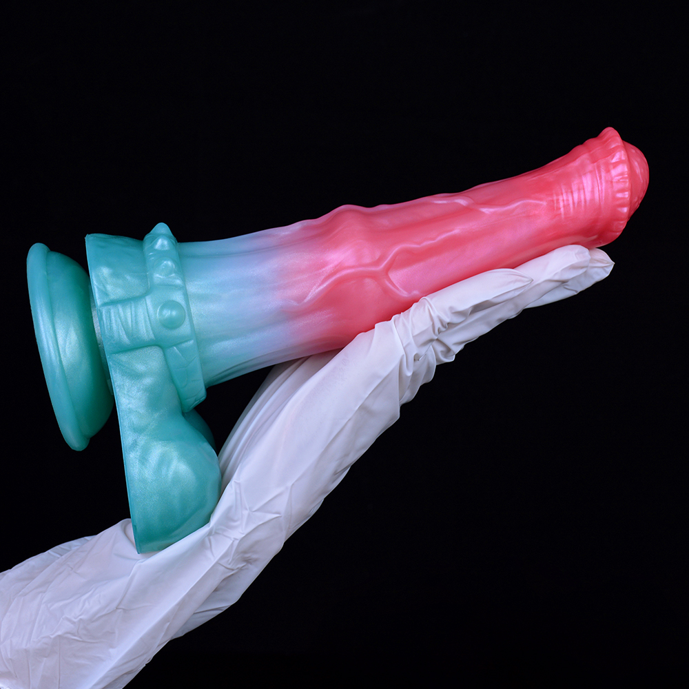 (image for) Alien Beast Cyan Rainbow 9.3" Dildo - B