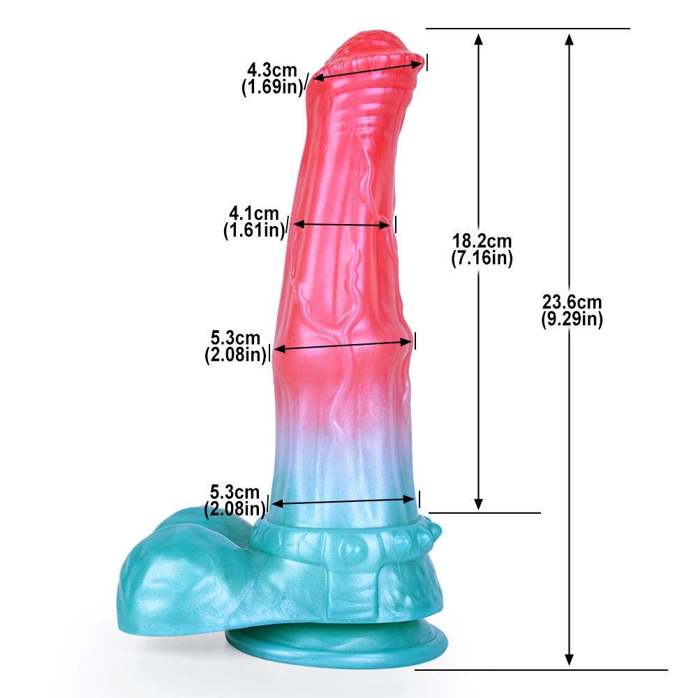 (image for) Alien Beast Cyan Rainbow 9.3" Dildo - B