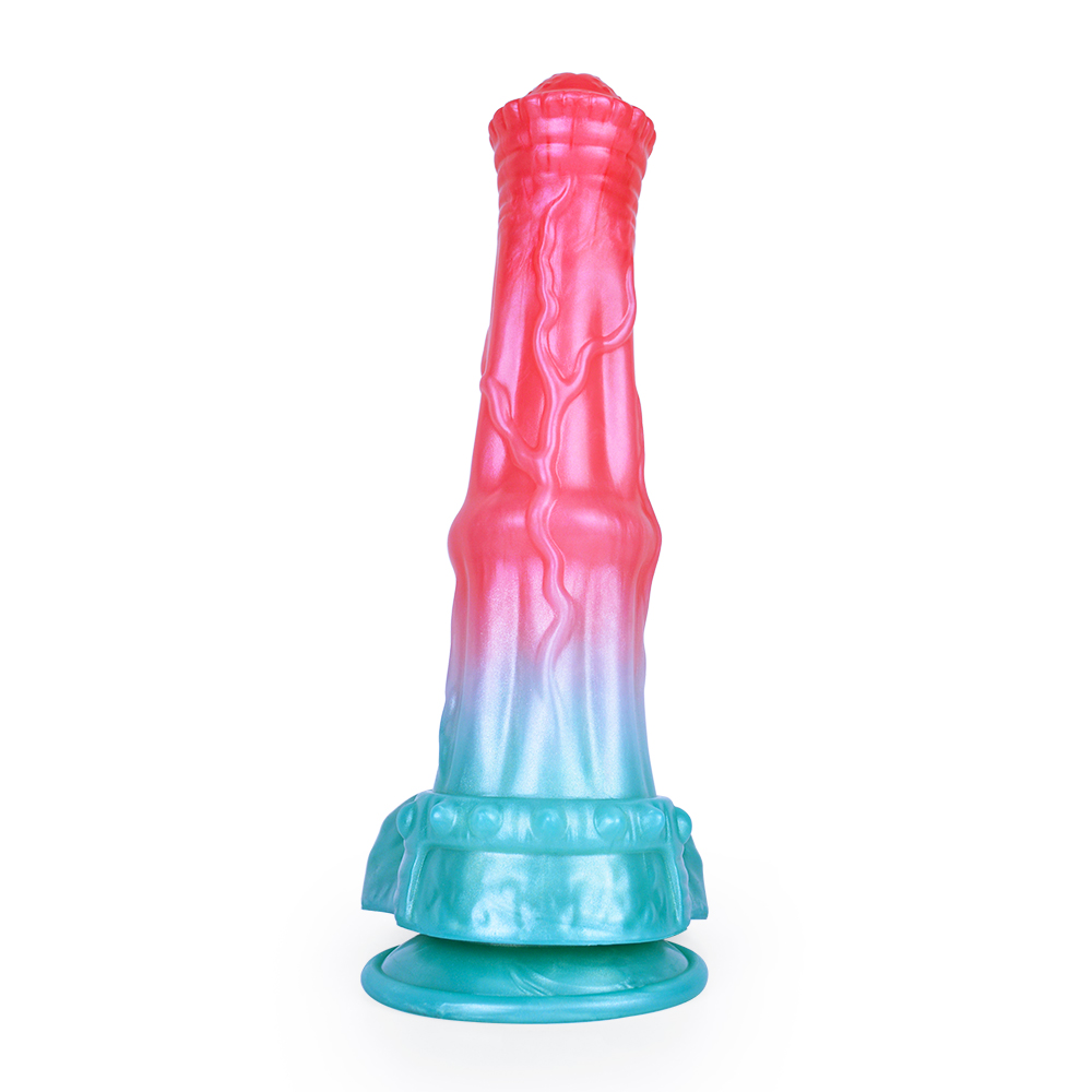 (image for) Alien Beast Cyan Rainbow 9.3" Dildo - B