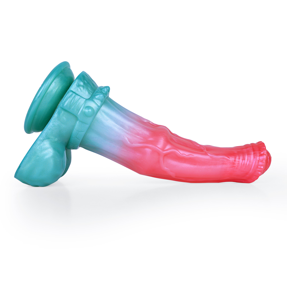 (image for) Alien Beast Cyan Rainbow 9.3" Dildo - B
