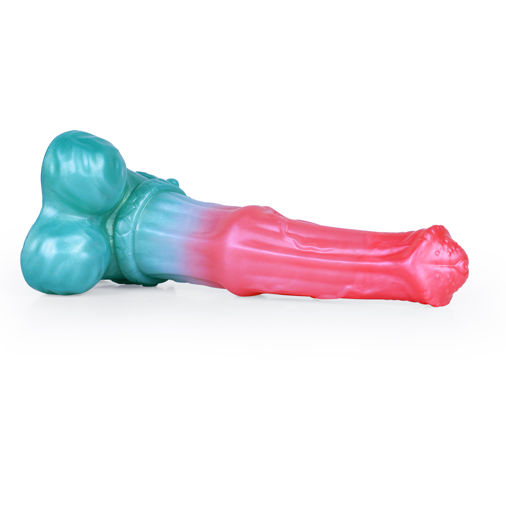 (image for) Alien Beast Cyan Rainbow 9.3" Dildo - B