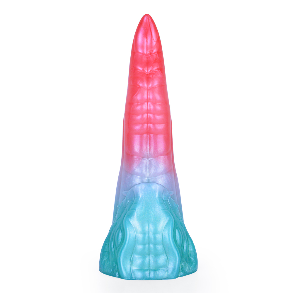 Alien Beast Cyan Rainbow 8.2" Dildo - D