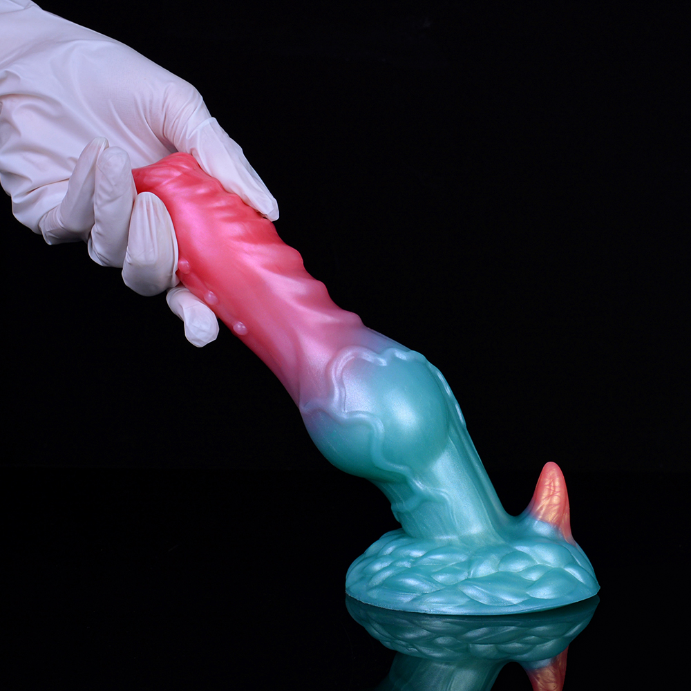 (image for) Alien Beast Cyan Rainbow 7.7" Dildo - J