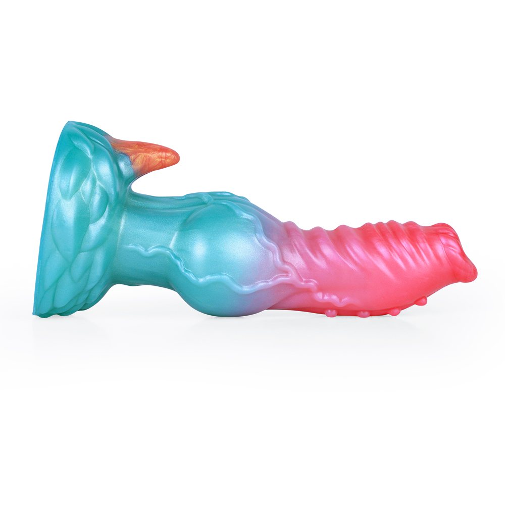 (image for) Alien Beast Cyan Rainbow 7.7" Dildo - J