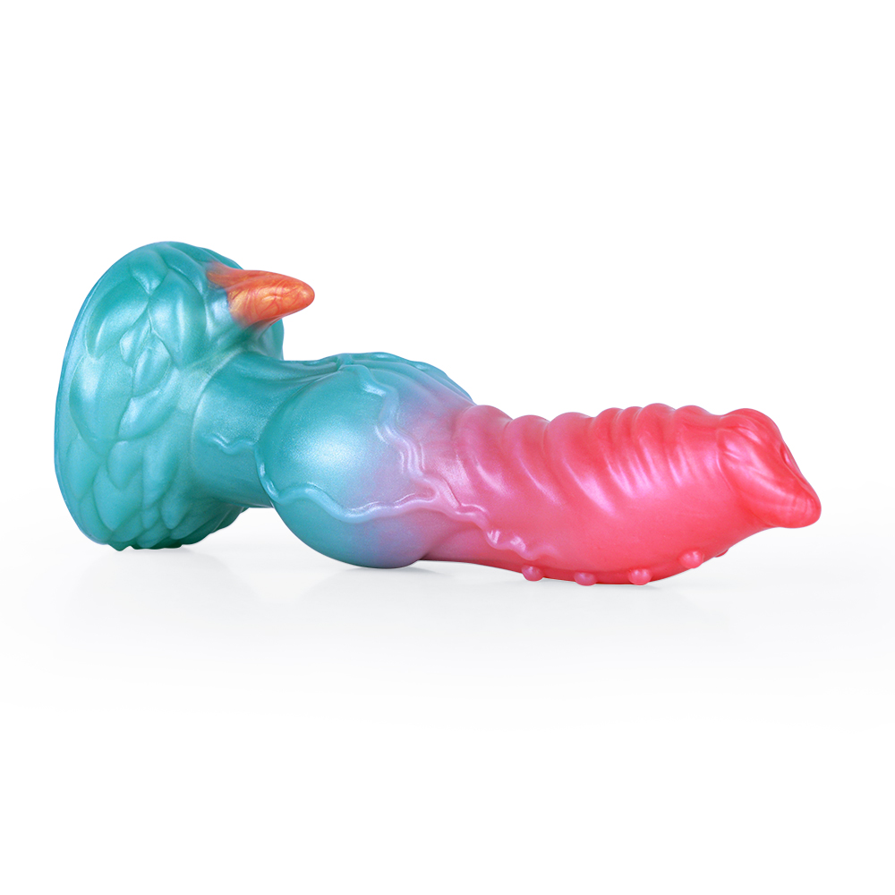 (image for) Alien Beast Cyan Rainbow 7.7" Dildo - J