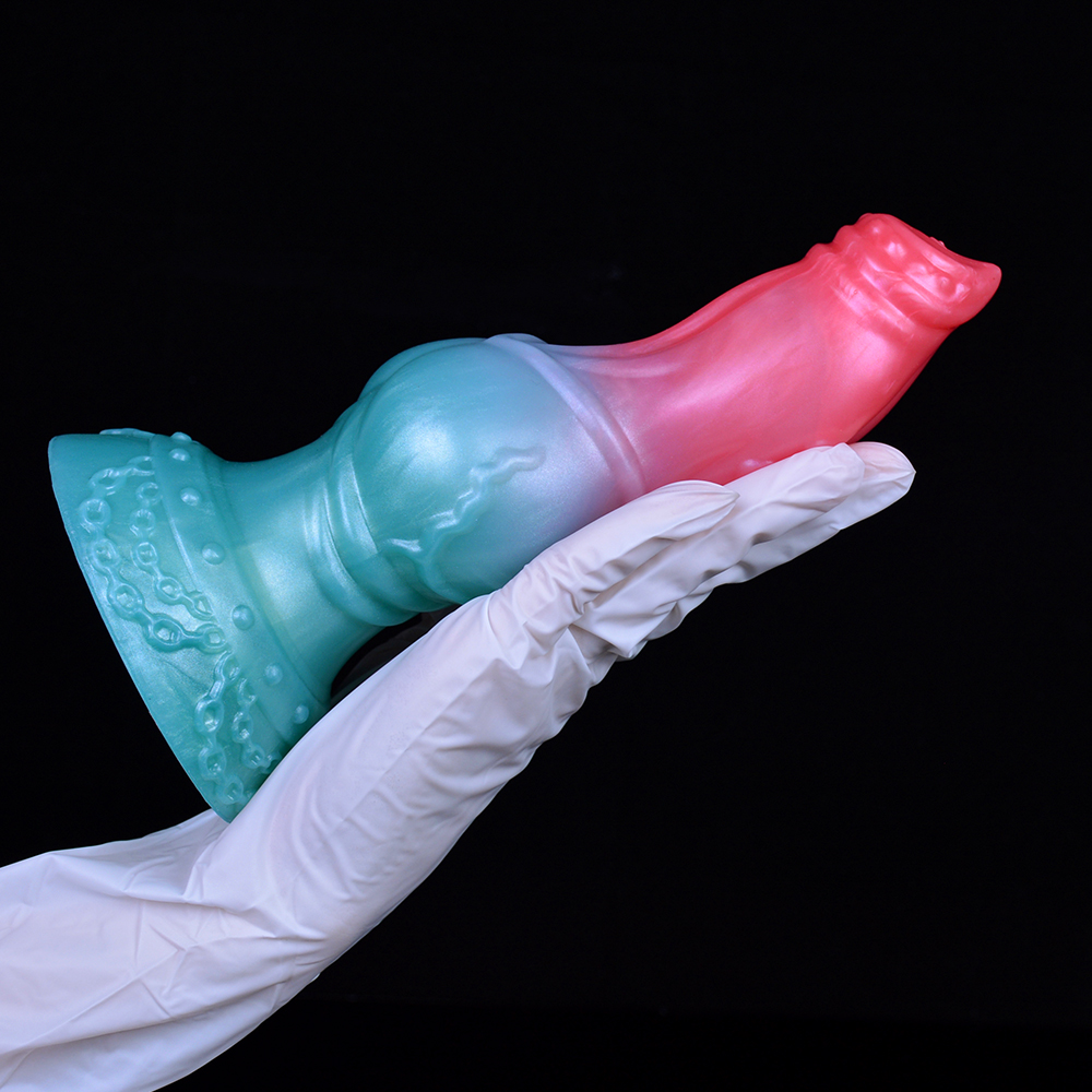 (image for) Alien Beast Cyan Rainbow 7.9" Dildo - K