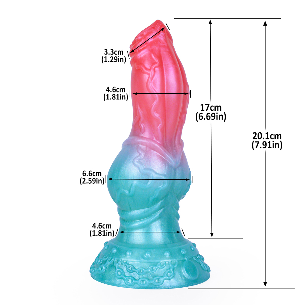 (image for) Alien Beast Cyan Rainbow 7.9" Dildo - K