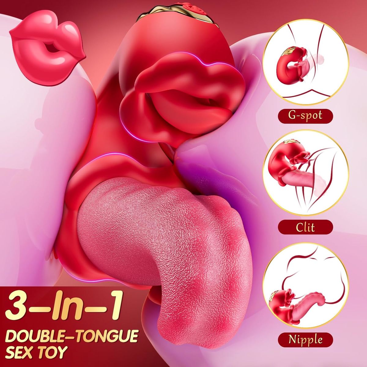 (image for) Tongue Licking Thrusting Clitoral Vibrator