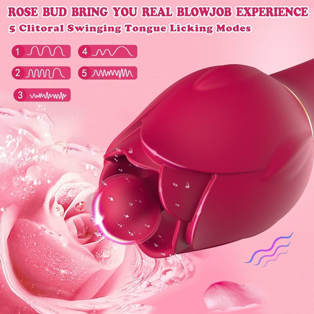 (image for) Handheld 2-in-1 Powerful Tongue-licking Vibrator
