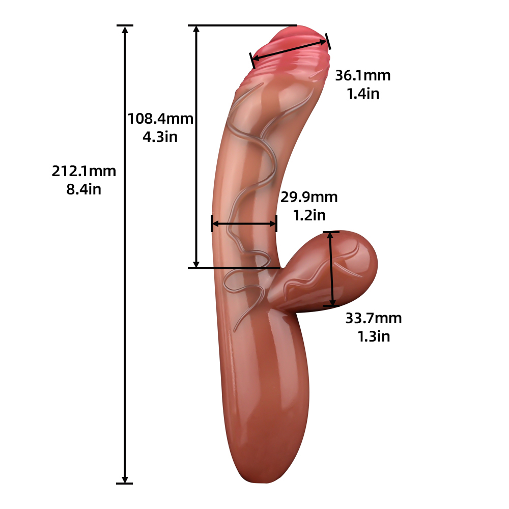 (image for) Testicle Realistic Dildo Rabbit Vibrator - 05